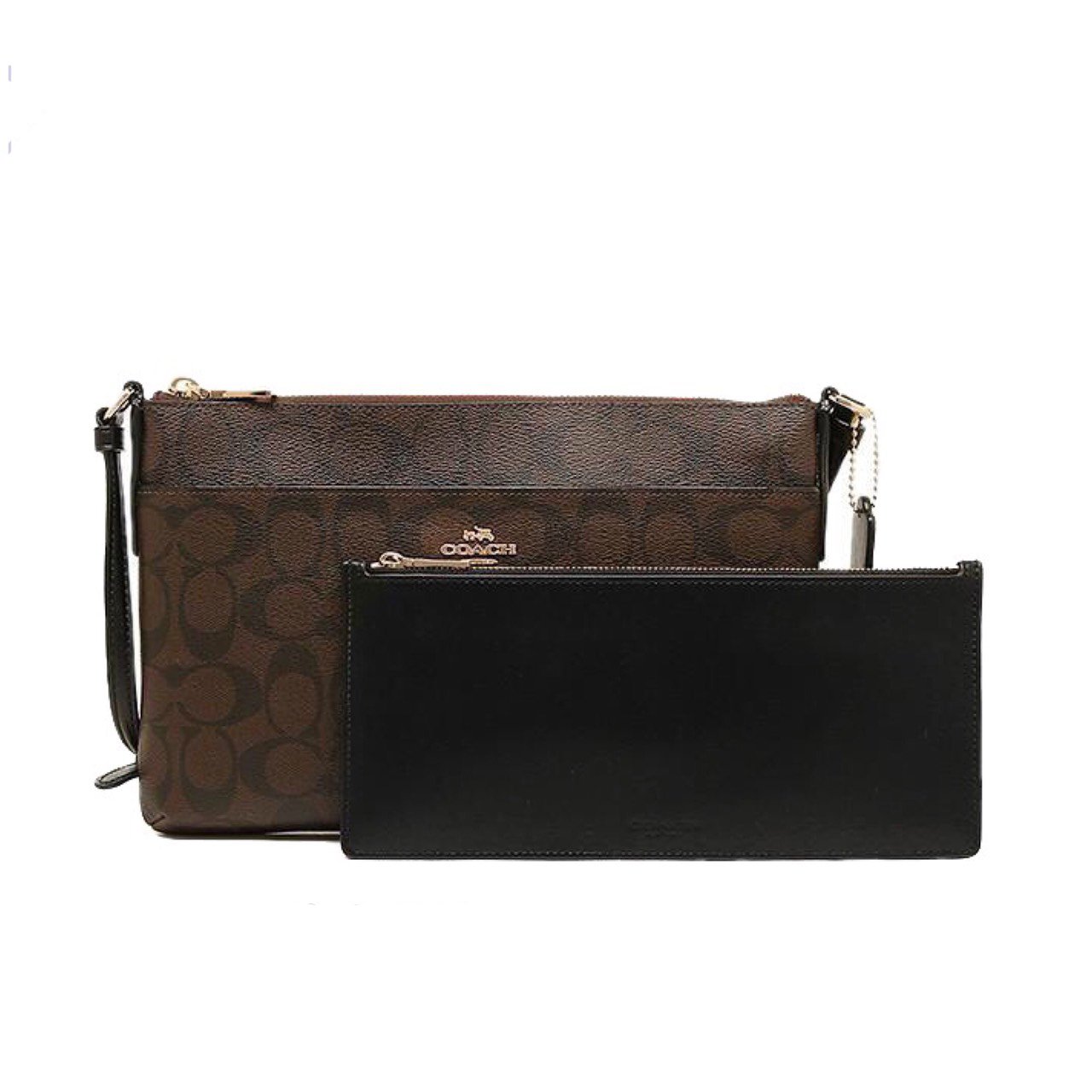 New Coach CrossbodyBag in Brown/Black Leather GHW