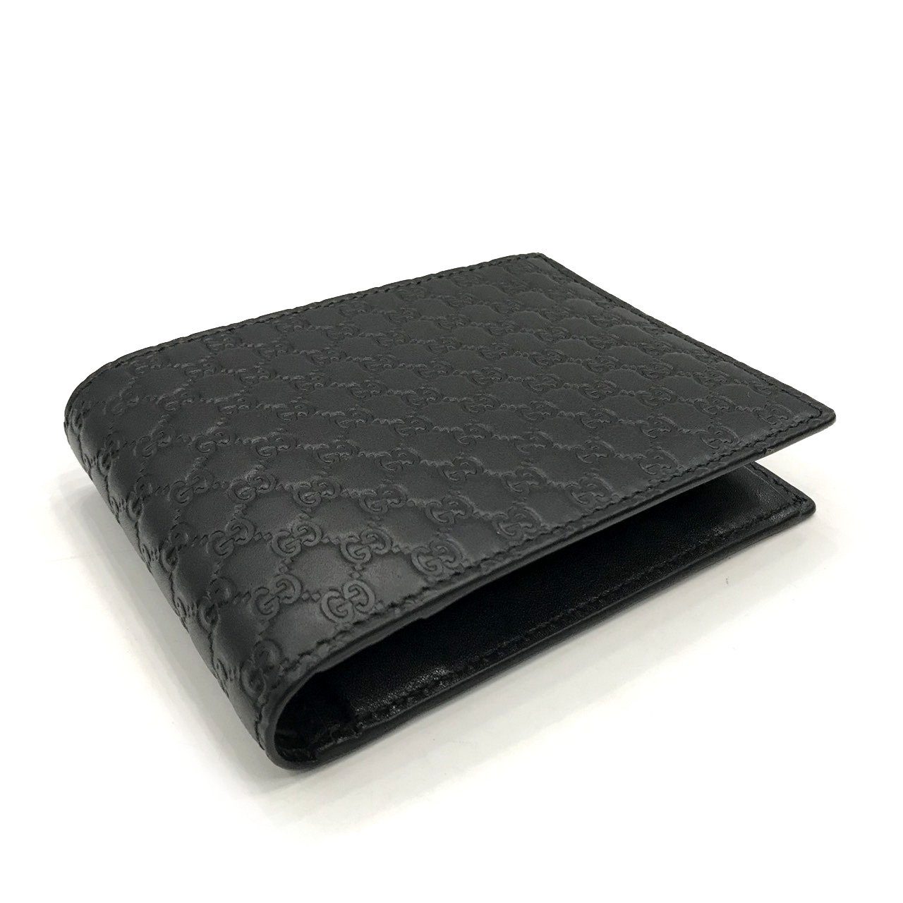 New Gucci GG Men's Wallet in Black Leather