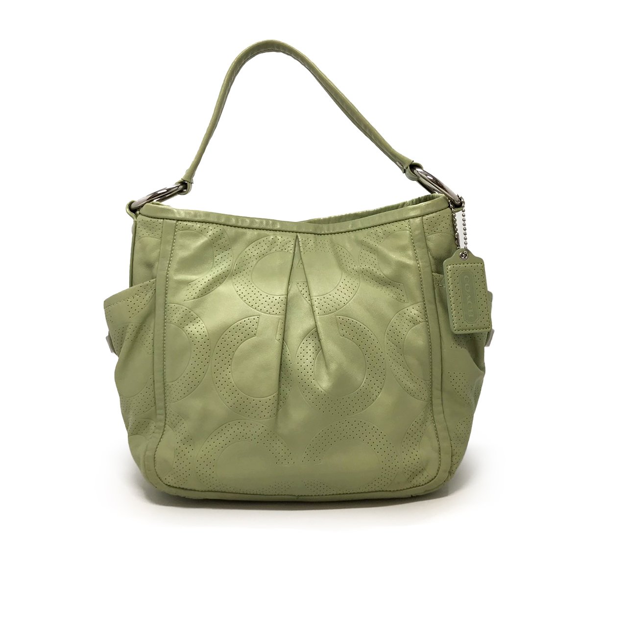 Used Coach Hobo Bag in Green Leather SHW