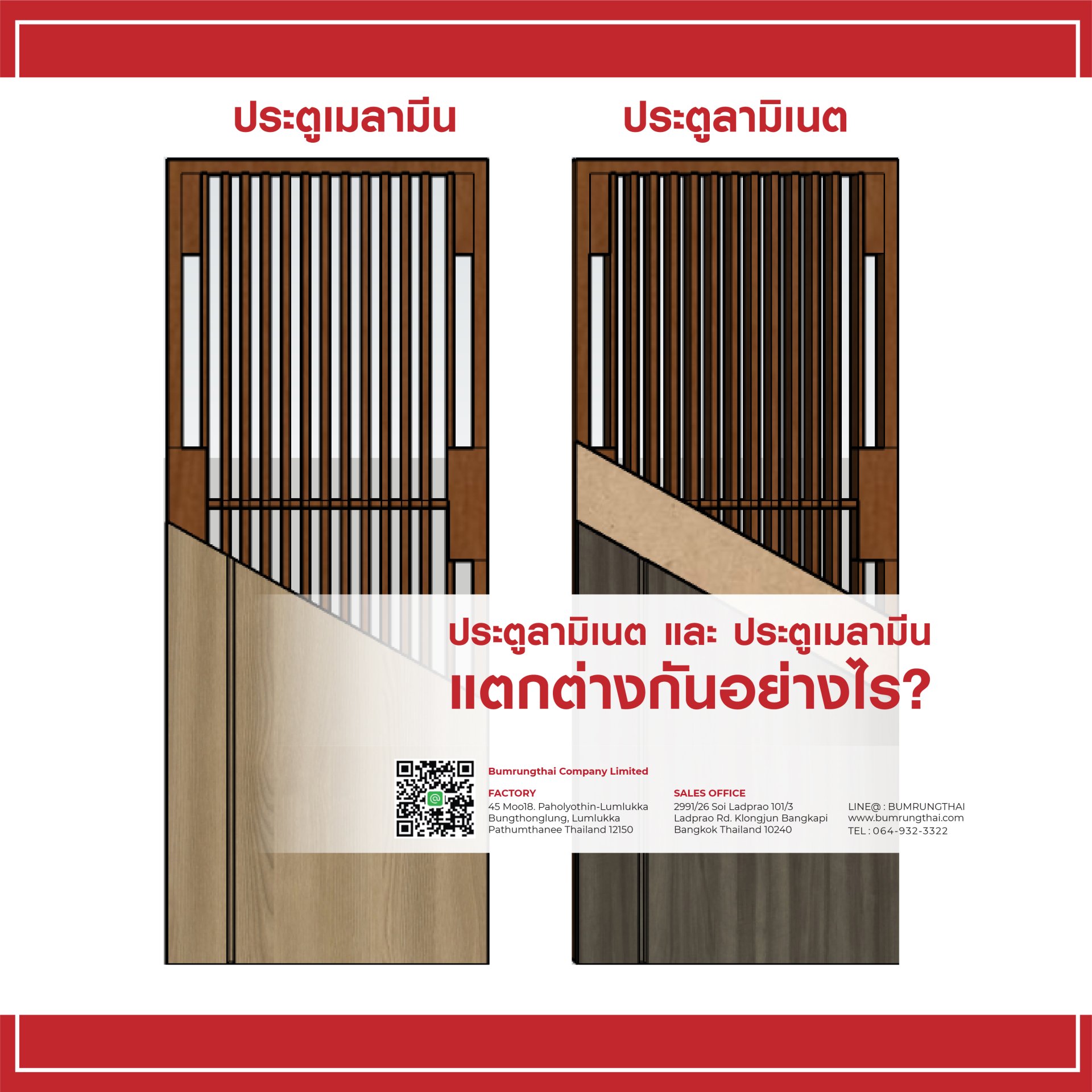 ประตูลามิเนต และ ประตูเมลามีน...แตกต่างกันอย่างไร? ประตูลามิเนต และ ประตูเมลามีน...แตกต่างกันอย่างไร?