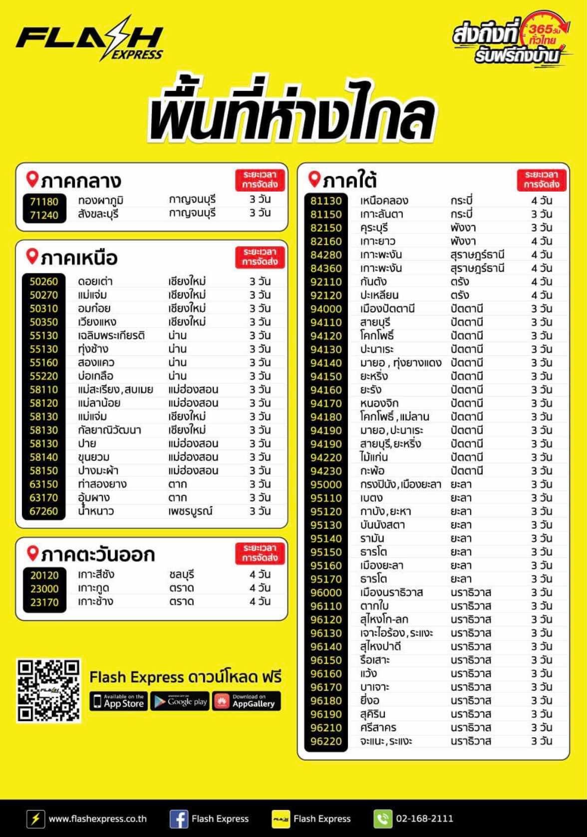 พื้นที่ห่างไกล พื้นที่ห่างไกลของ Flashexpress