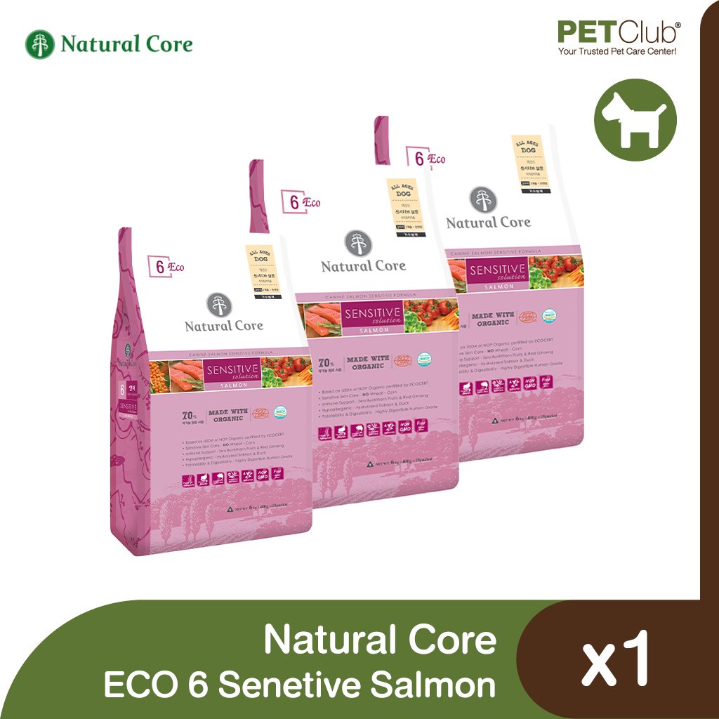 Natural Core ECO6 Sensitivity Salmon - อาหารเม็ดสุนัขสูตรแซลมอน ออร์แกนิค