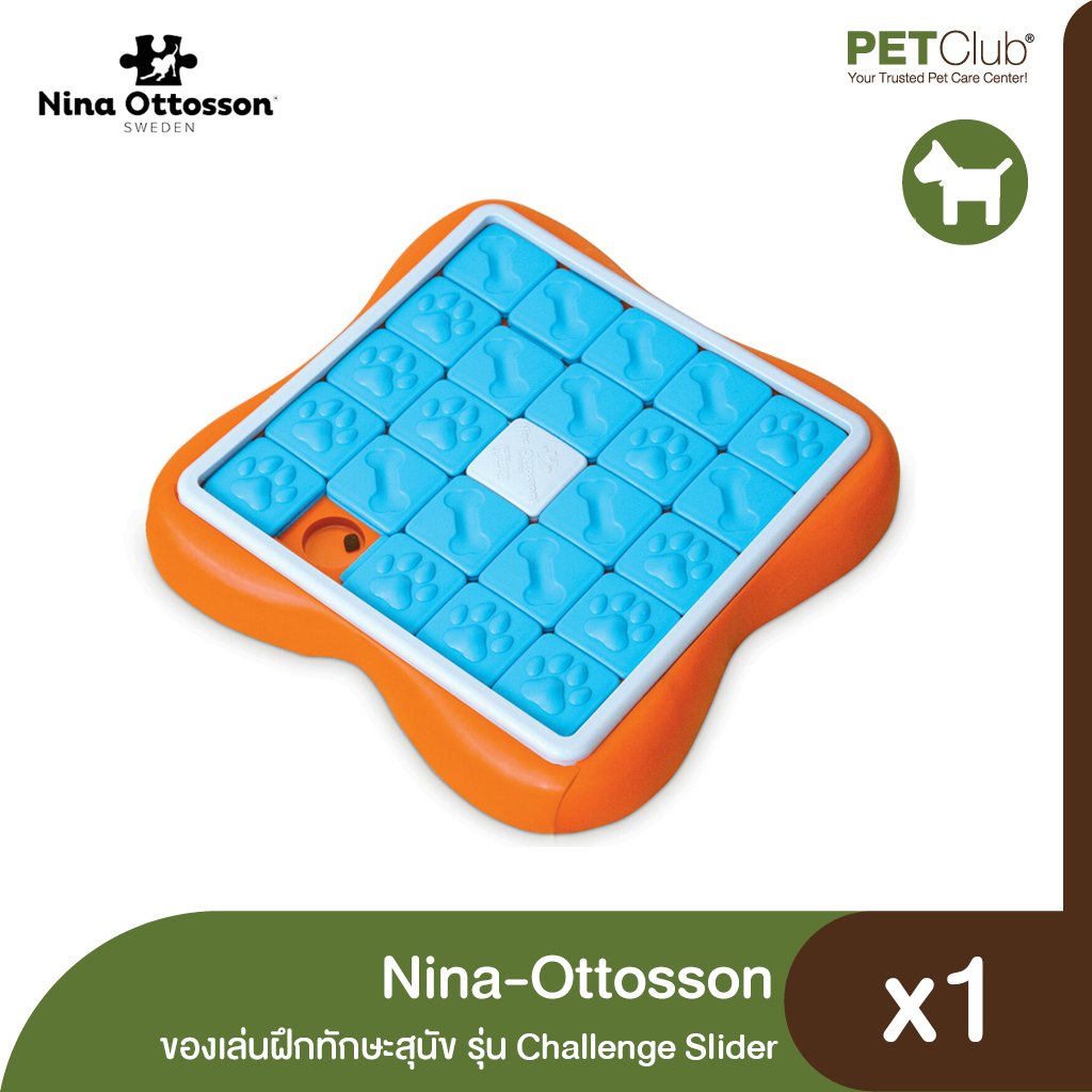 CHALLENGE SLIDER - DOG PUZZLE GAME - Nina Ottosson Treat Puzzle Games for  Dogs & Cats