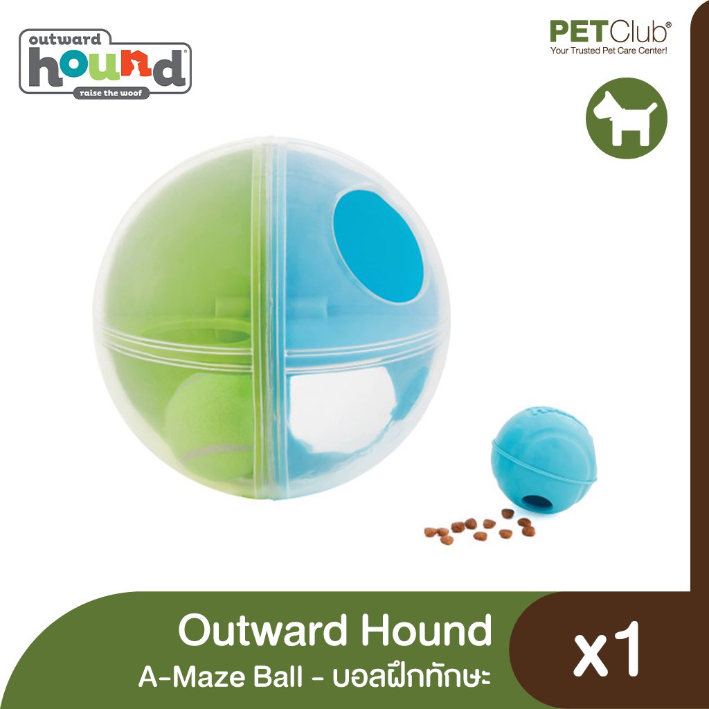 OUTWARD HOUND A-Maze Ball Puzzle & Treat Maze Interactive Dog Toy, Green 