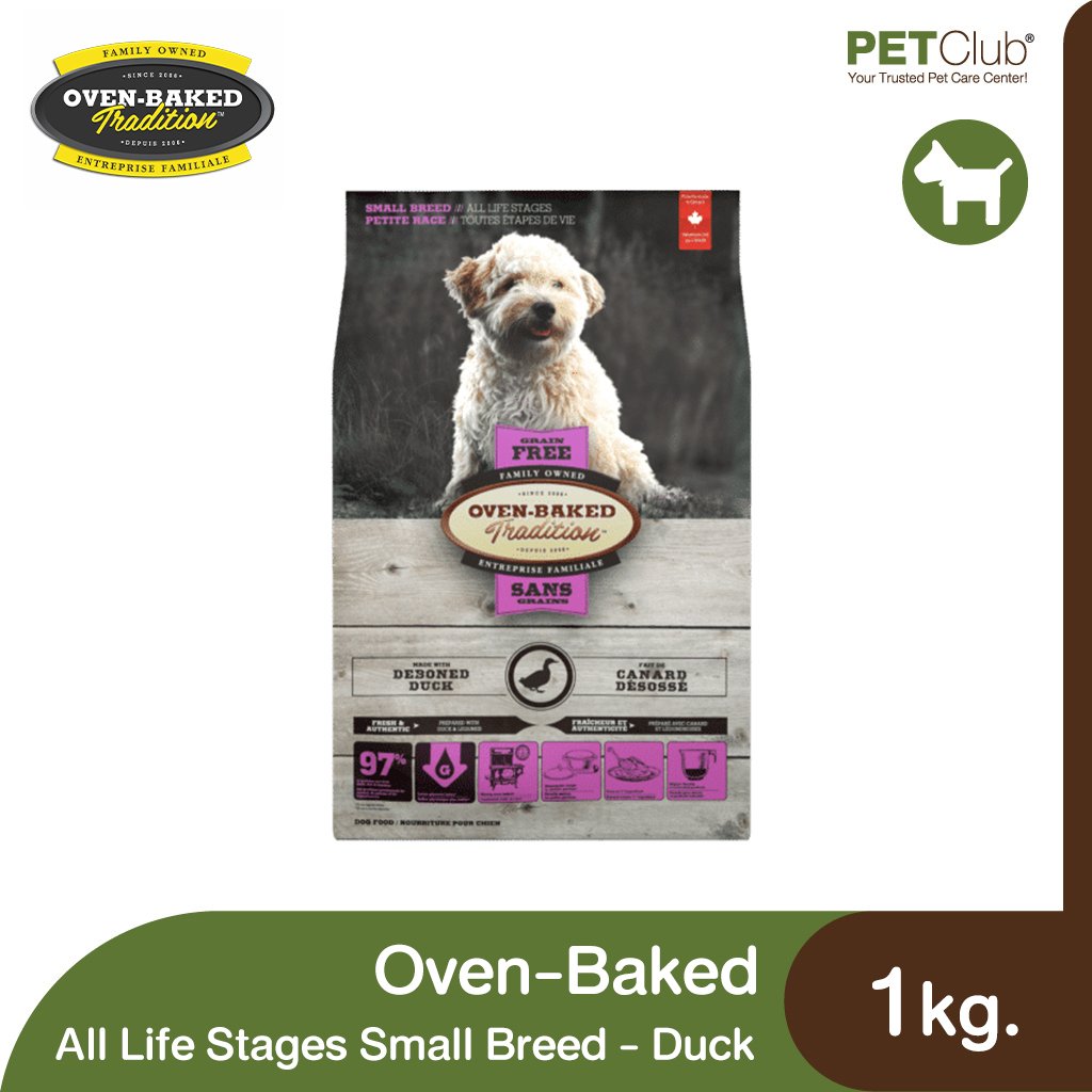 Oven Baked All Life Stages Small Breed Duck - อาหารเม็ดสุนัขพันธุ์เล็กทุกวัย สูตรเป็ด 1kg.