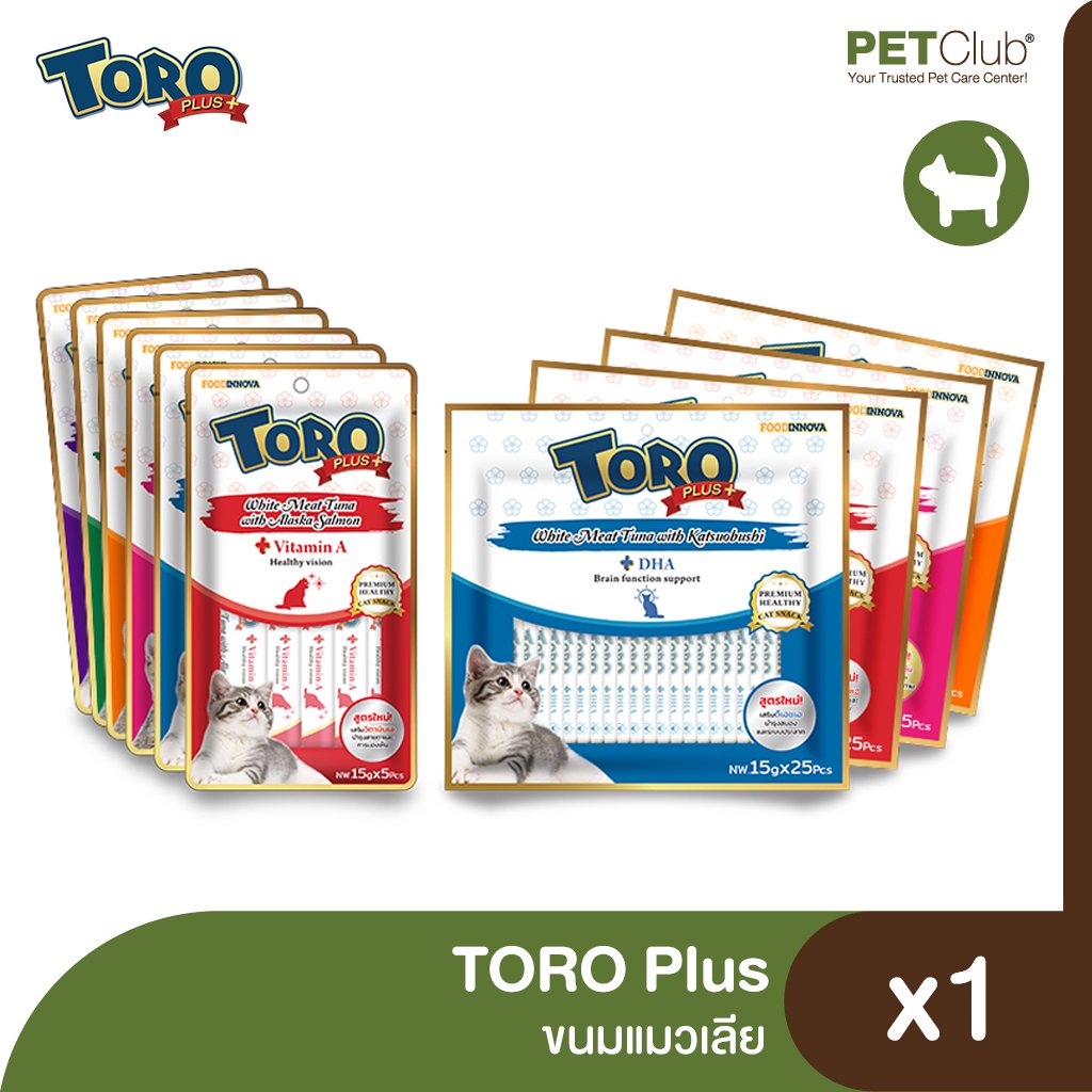 Toro Plus - ขนมครีมแมวเลีย 6 สูตร [5ซอง/25ซอง]