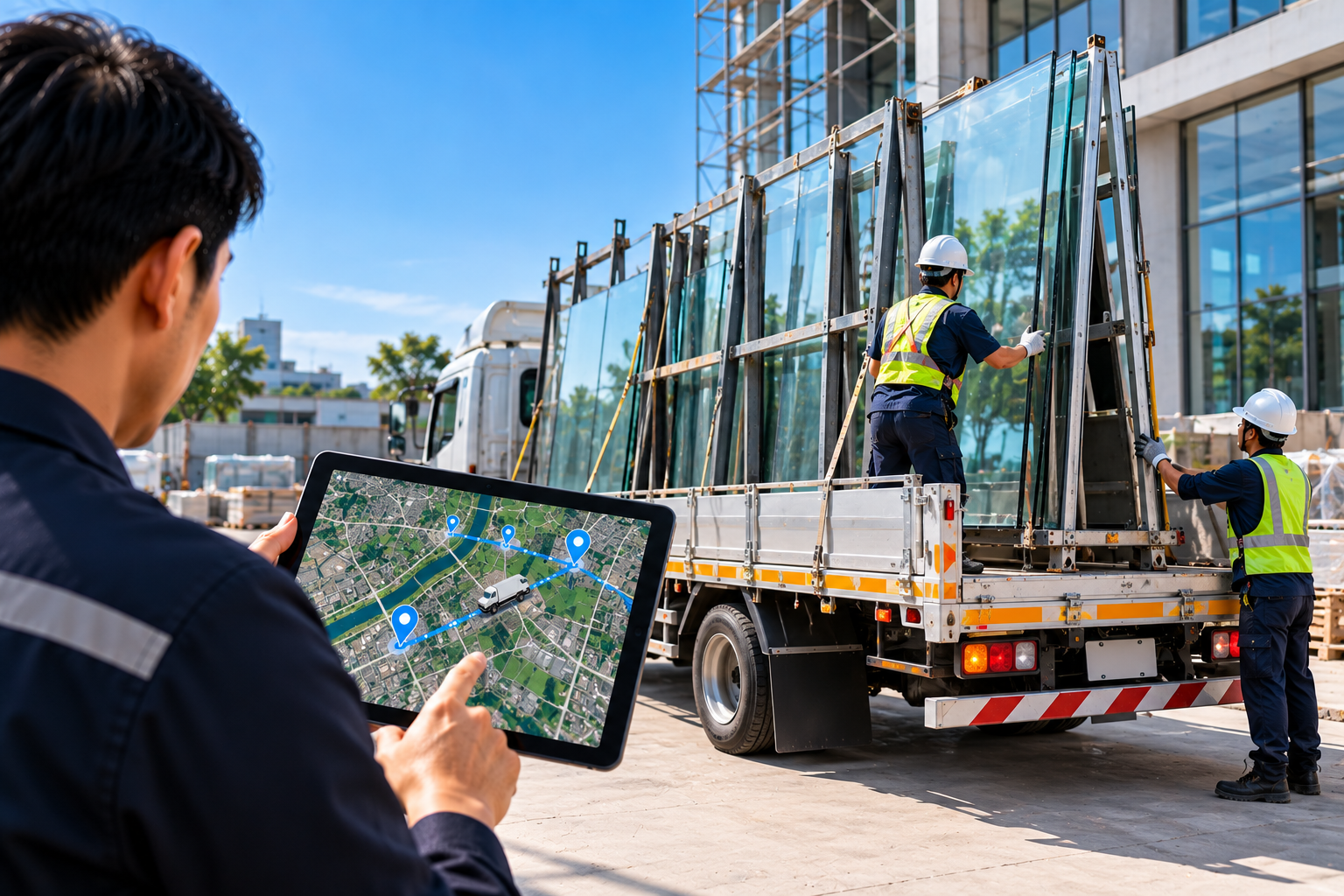 GPS สำหรับรถขนส่งกระจกและอลูมิเนียม