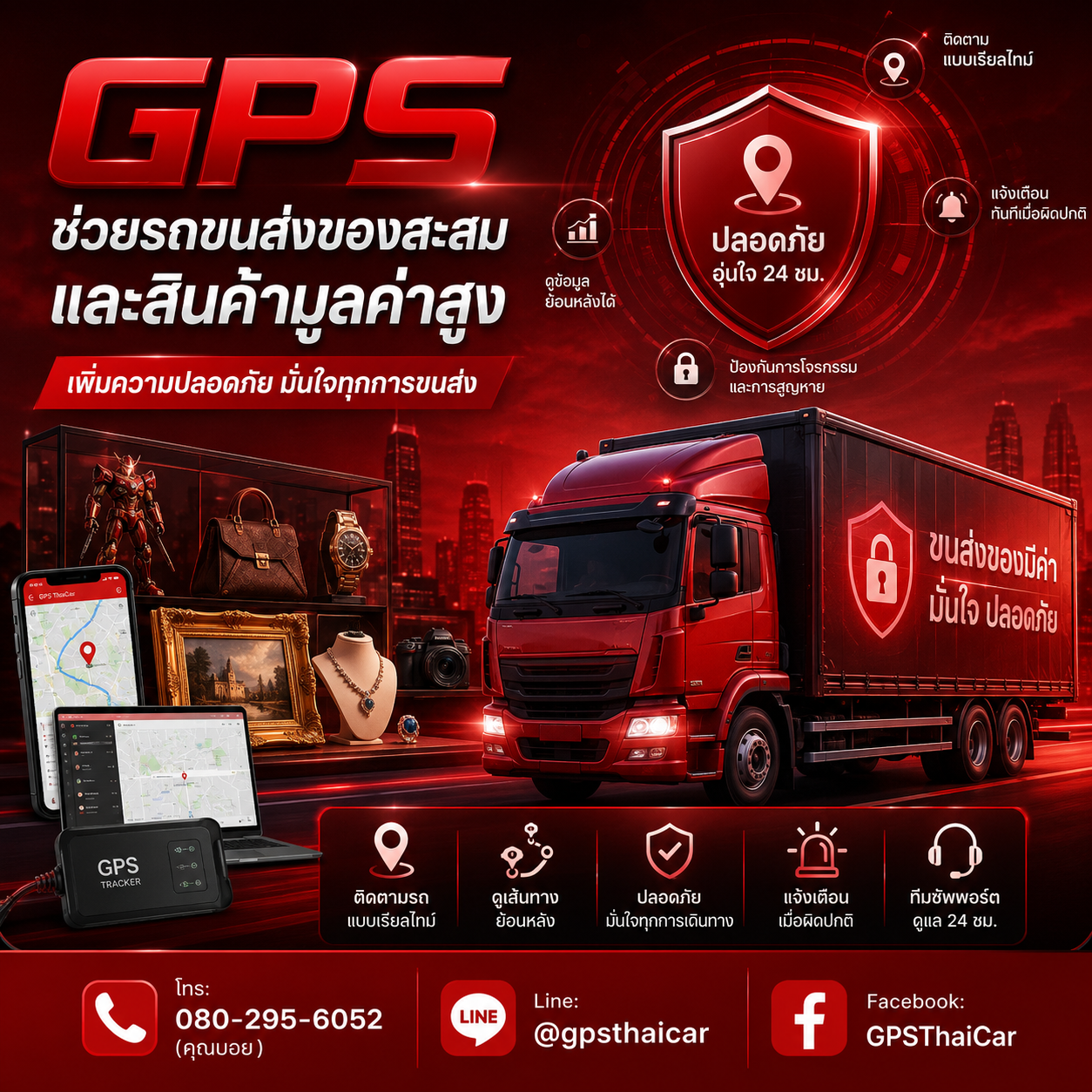 GPS ช่วยรถขนส่งของสะสมและสินค้ามูลค่าสูงเพิ่มความปลอดภัย