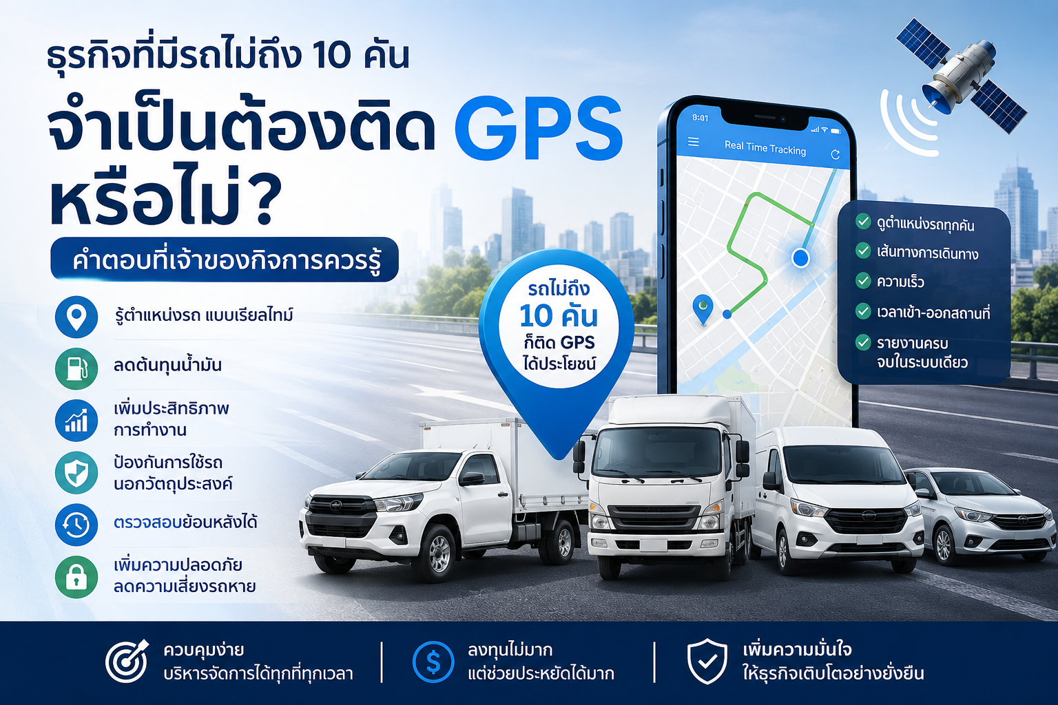 ธุรกิจที่มีรถไม่ถึง 10 คัน จำเป็นต้องติด GPS หรือไม่?