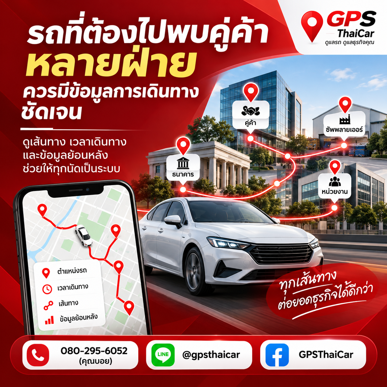 รถที่ต้องไปพบคู่ค้าหลายฝ่าย ควรมีข้อมูลการเดินทางชัดเจน