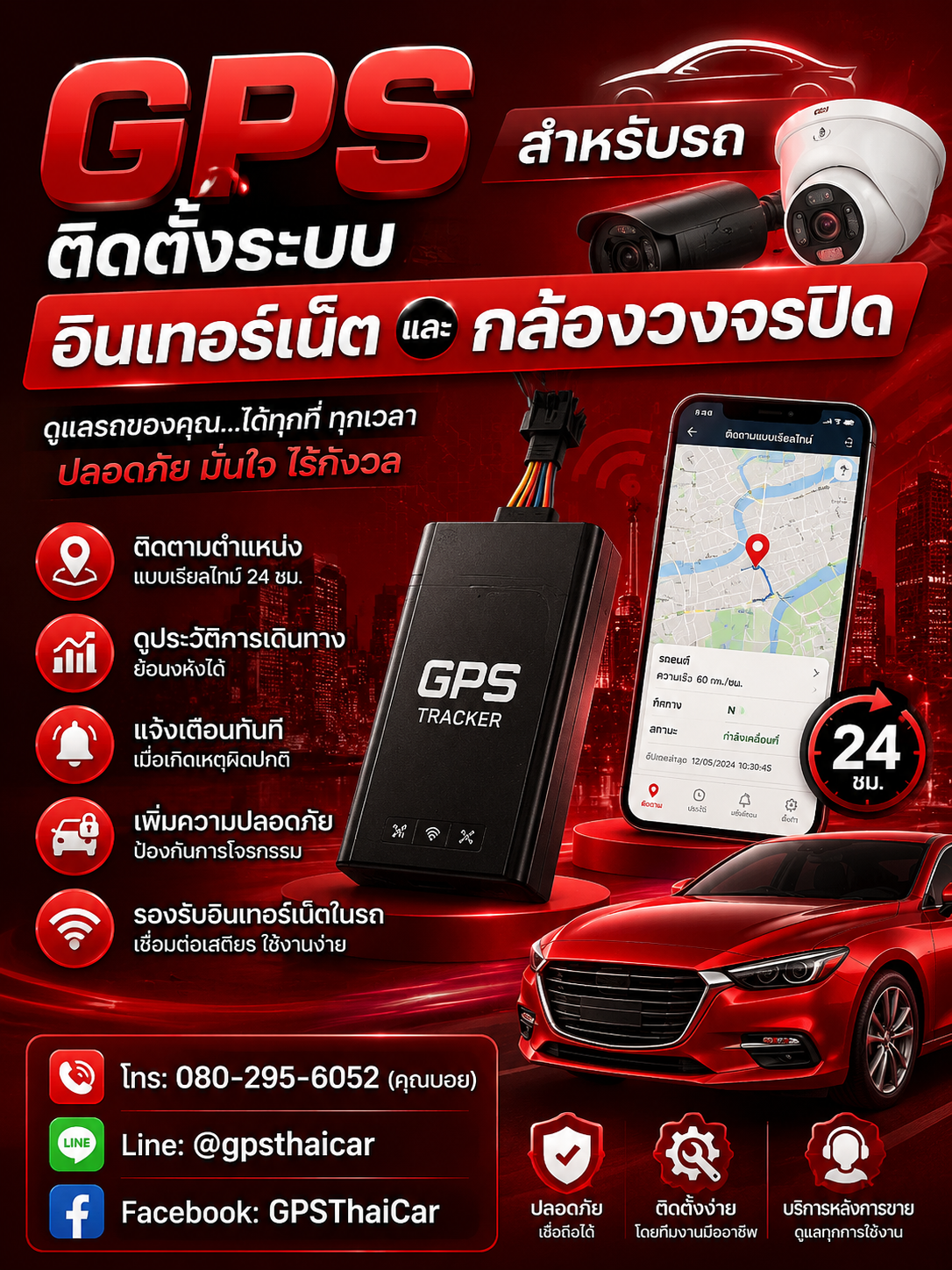 GPS สำหรับรถติดตั้งระบบอินเทอร์เน็ตและกล้องวงจรปิด