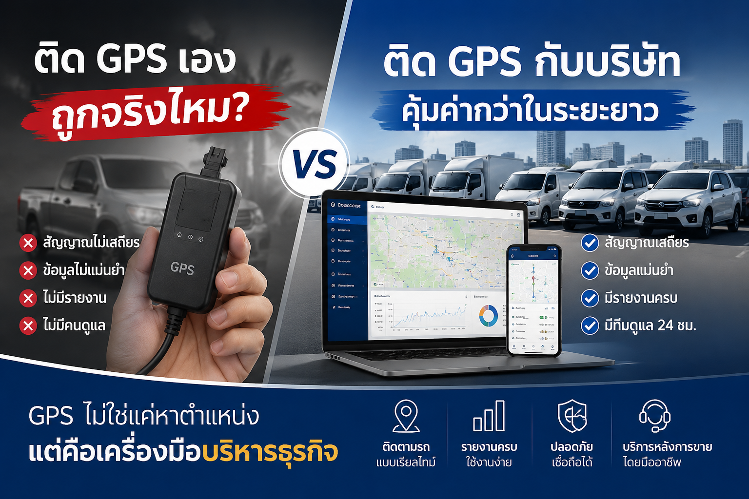 ทำไมธุรกิจเลือกติด GPS กับบริษัท มากกว่าซื้อเครื่องราคาถูก?