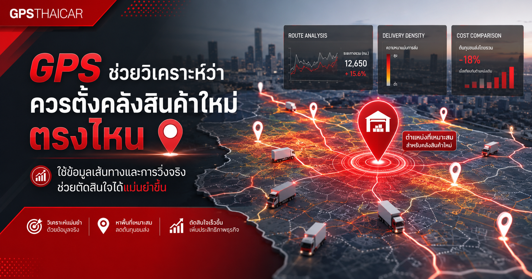 GPS ช่วยวิเคราะห์ว่าควรตั้งคลังสินค้าใหม่ตรงไหน