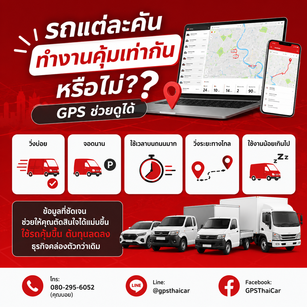 รถแต่ละคันทำงานคุ้มเท่ากันหรือไม่ GPS ช่วยดูได้