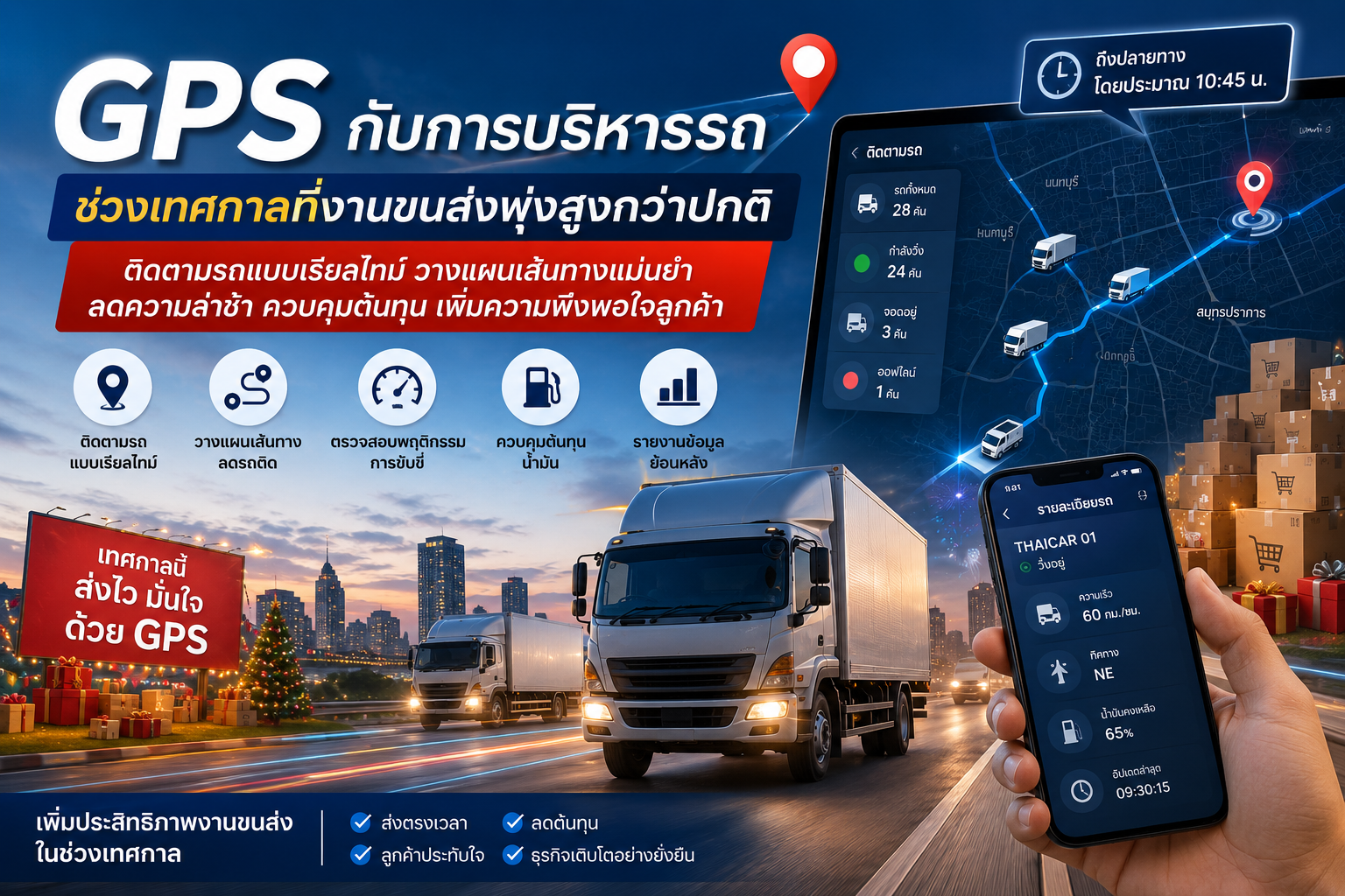 GPS กับการบริหารรถช่วงเทศกาลที่งานขนส่งพุ่งสูงกว่าปกติ