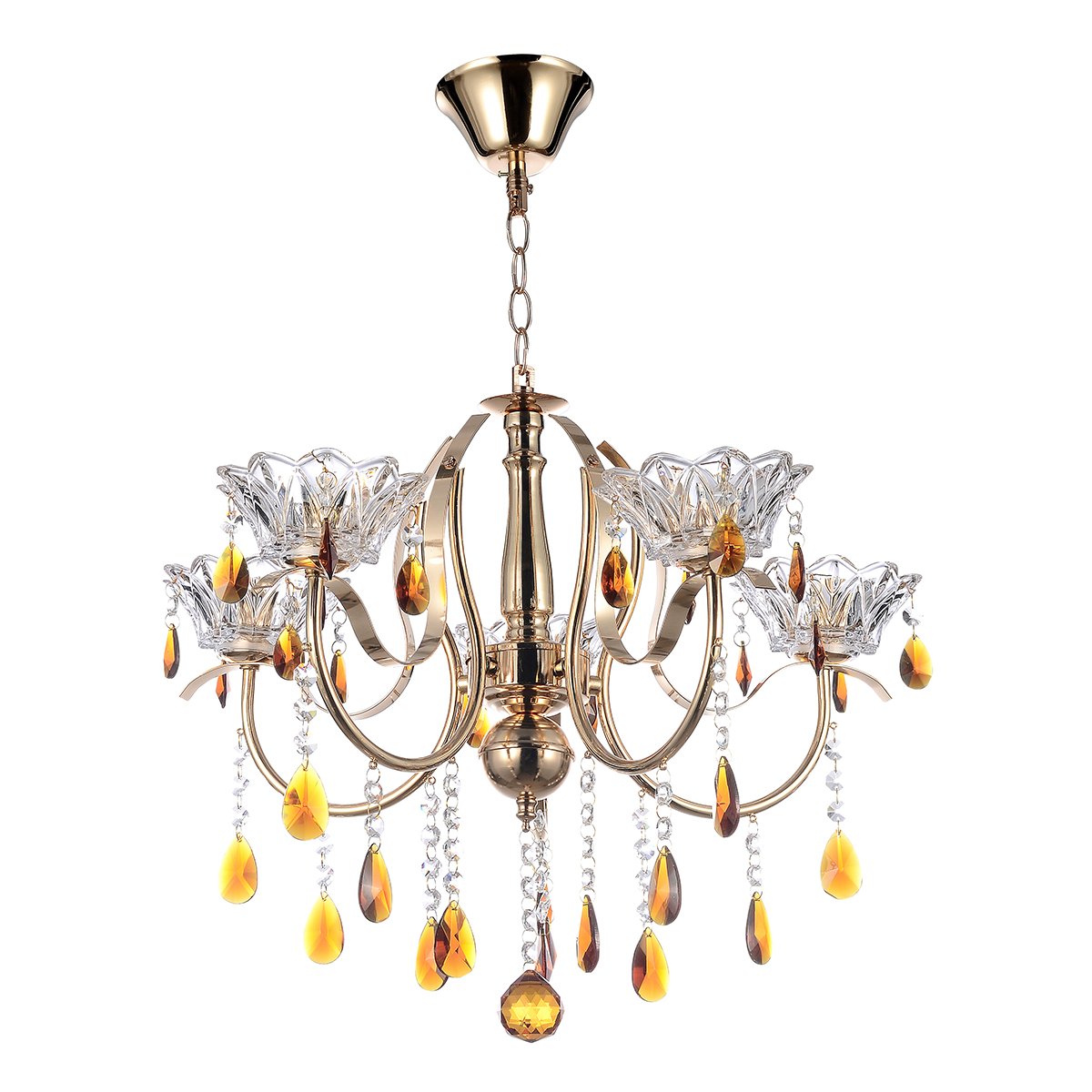 Pendant Lamp MODEL 06-ML-12997/5-FGD (E14x5) Gold/ Tea