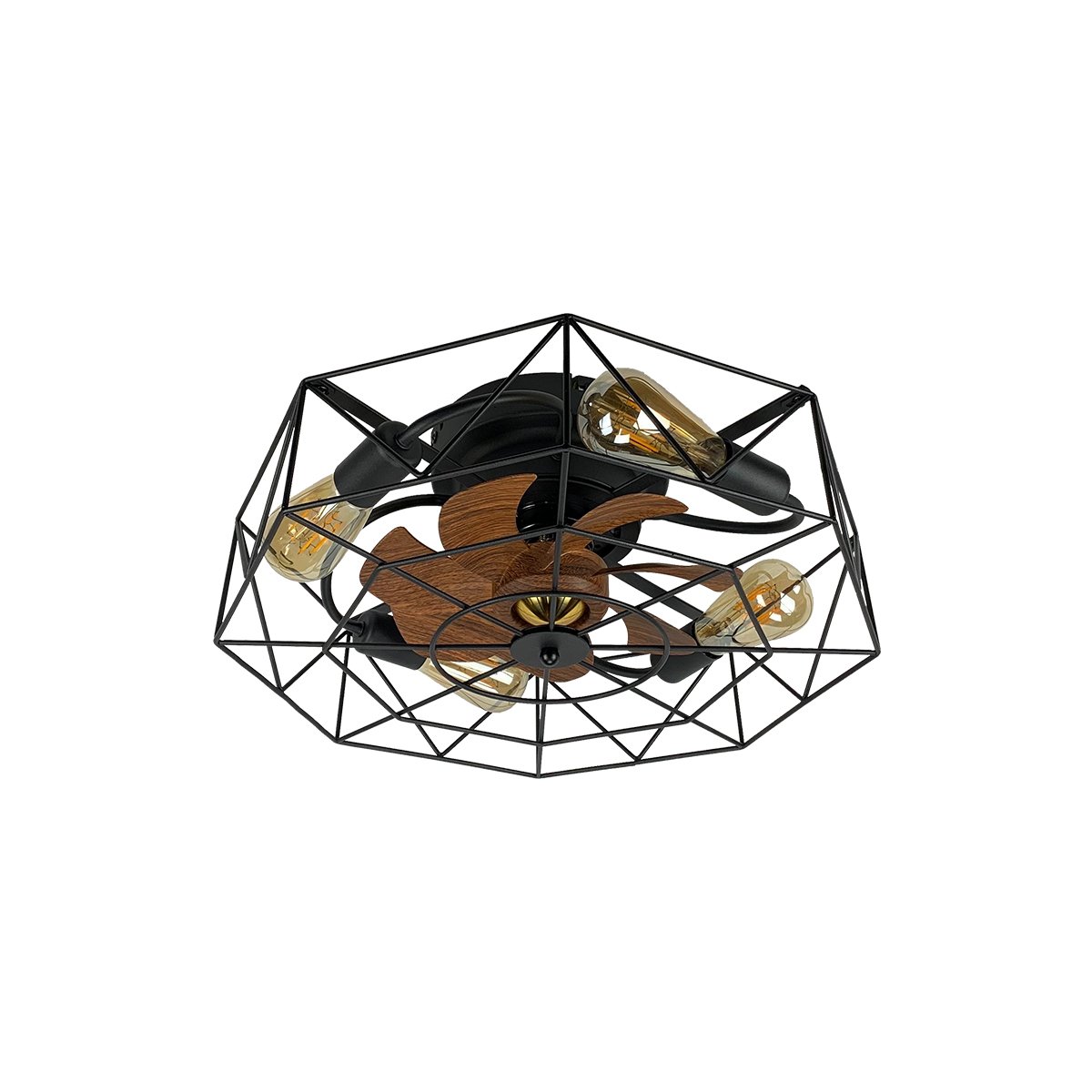 Ceiling Fan With Light  ABS Blade Model C-02-4L-WP SIZE 20"  Dark Brown