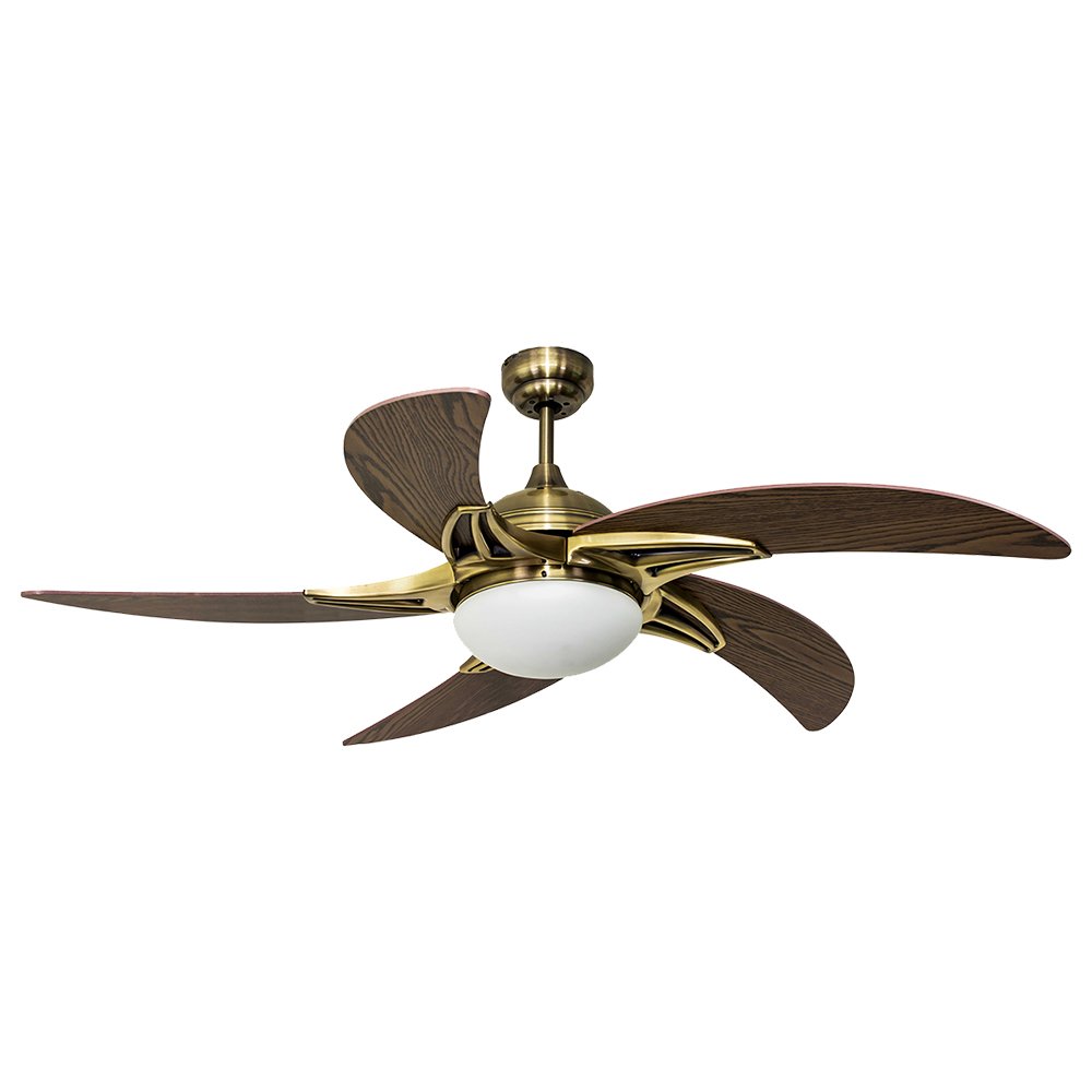 Lamp Ceiling Fan  PLYWOOD BLADES MODEL C D17-561 PAB SIZE 52"  Antique brass