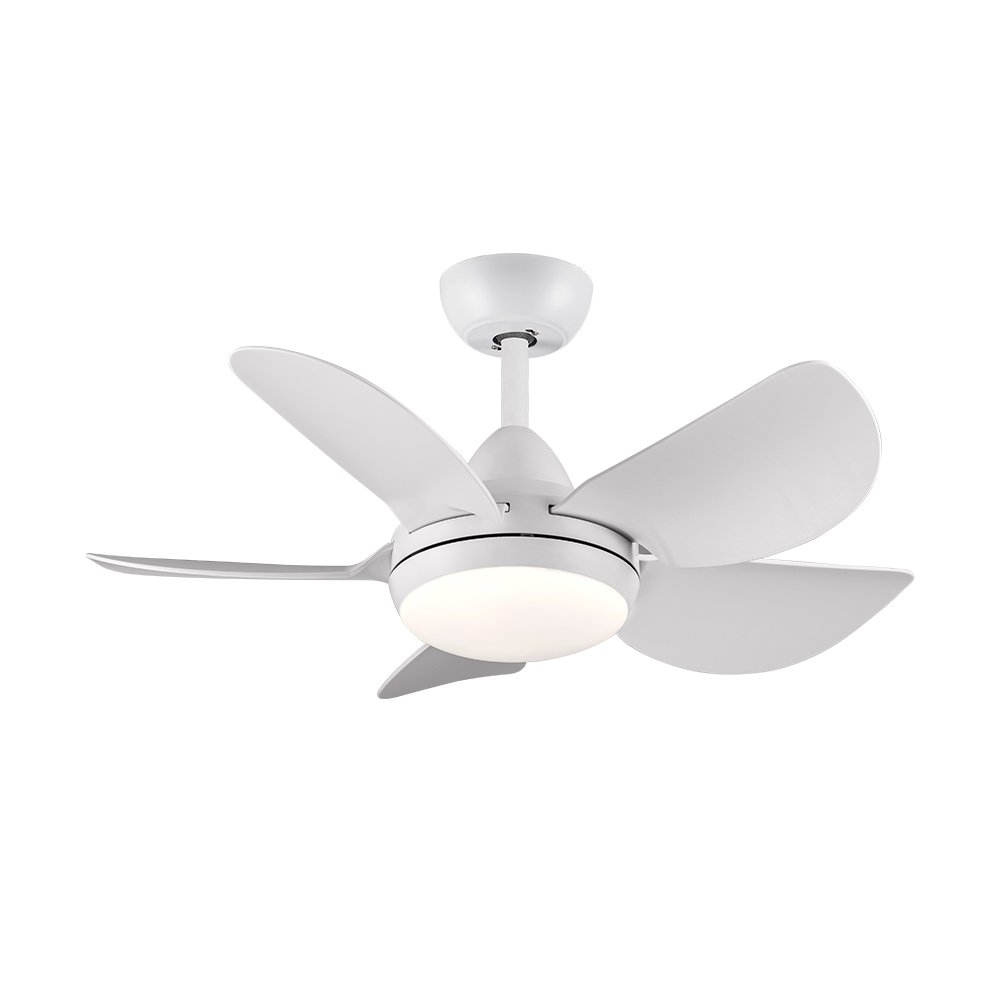 Ceiling Fan With Light ABS Blade Model DC30-1014-5-LWH SIZE 30"  Matte white