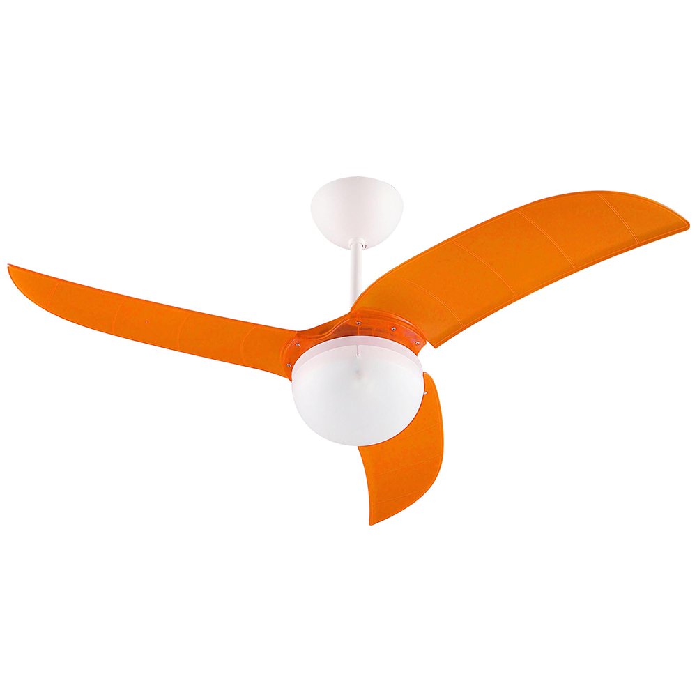 Ceiling Fan With Light  Acrylic Blade Model F348-1L-OR+RC 48" Orang