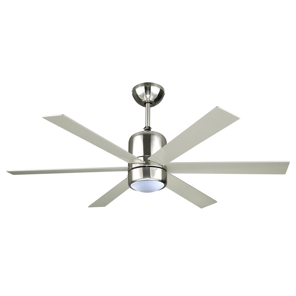 Ceiling Fan With Light Plywood Blade Model F648-1L-NC+RC SIZE 48" Nickle