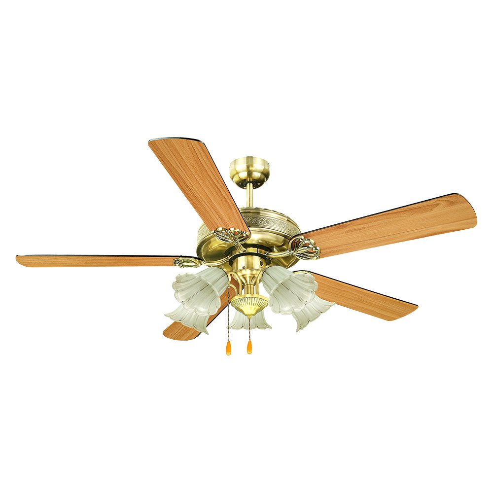 Lamp Ceiling Fan  PLYWOOD BLADES MODEL ML-552-5L-PB SIZE 52" Gold