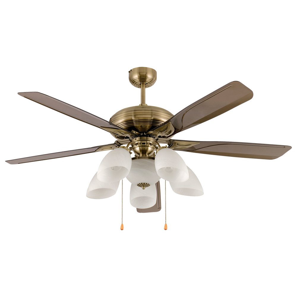 Lamp Ceiling Fan Steel Blade MODEL S M02-566 AAB 56"  Antique brass/ Clear
