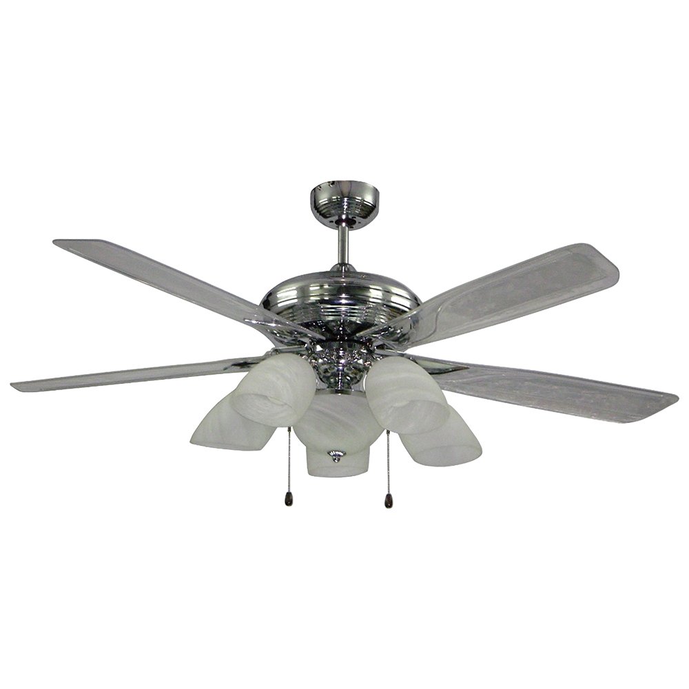 Lamp Ceiling Fan Steel Blade MODEL S M02-566 YCL 56"  Chromium/Clear