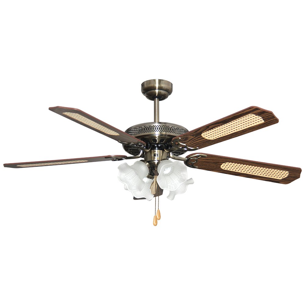Lamp Ceiling Fan  PLYWOOD BLADES MODEL FS552-4L-AB SIZE 52"  Antique brass
