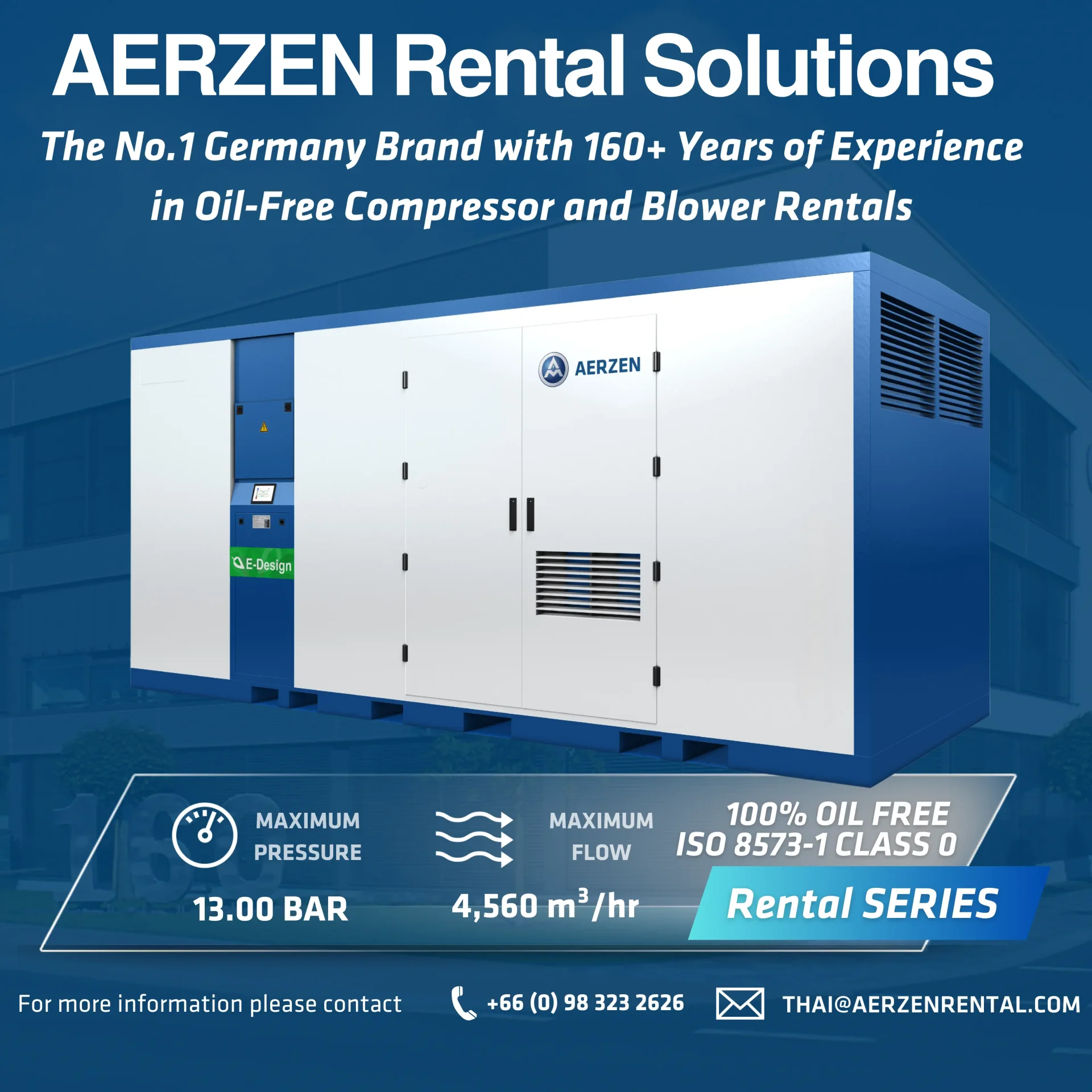 AERZEN ISO 8573-1 Class 0 oil-free blower and compressor