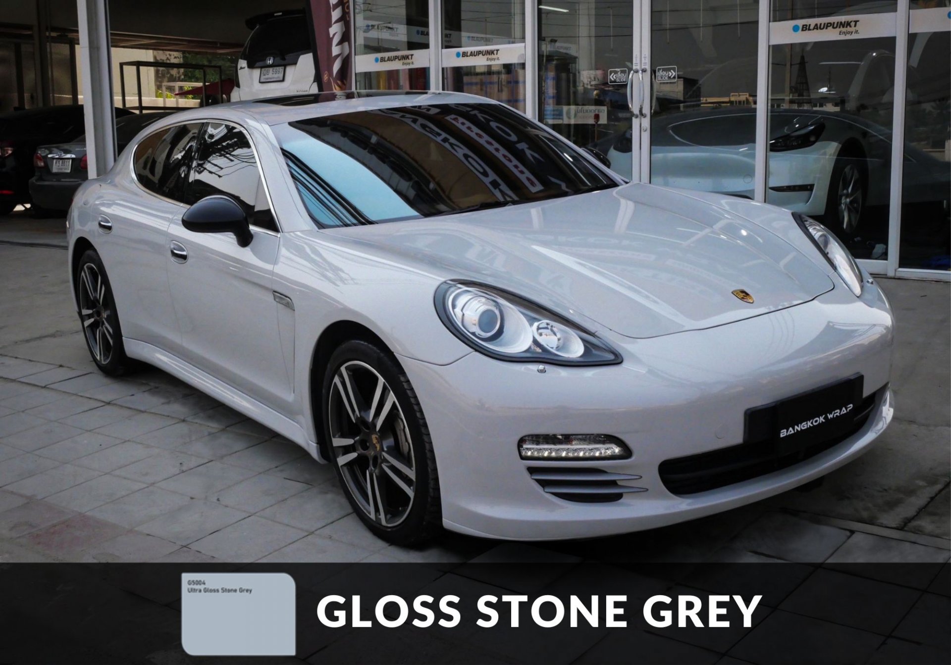 Porsche Panamera wrap stone grey