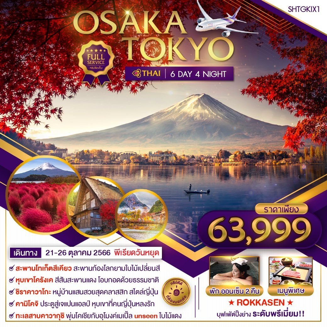 OSAKA TOKYO ไฮไลท์ใบไม้เปลี่ยนสี 6D4N