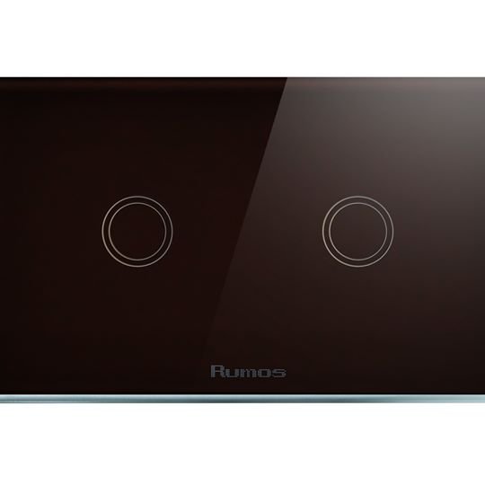 Rumos touch switch 2 gang 2 way ONYX BLACK with remote function