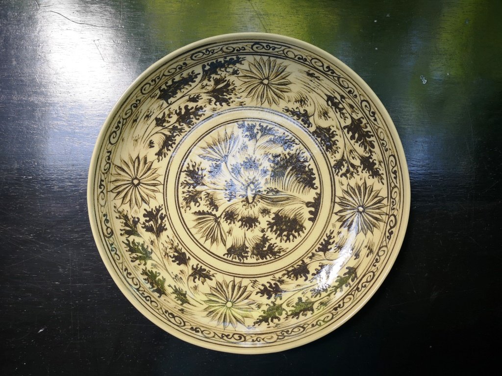 Ceramic Plate 11” Painted sunflower