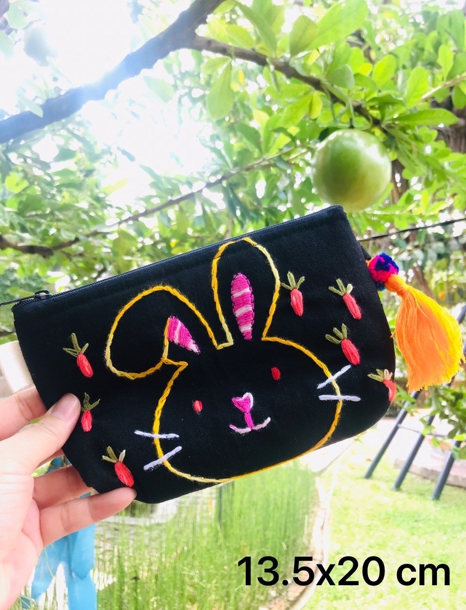 Multipurpose Bag embroidered rabbit