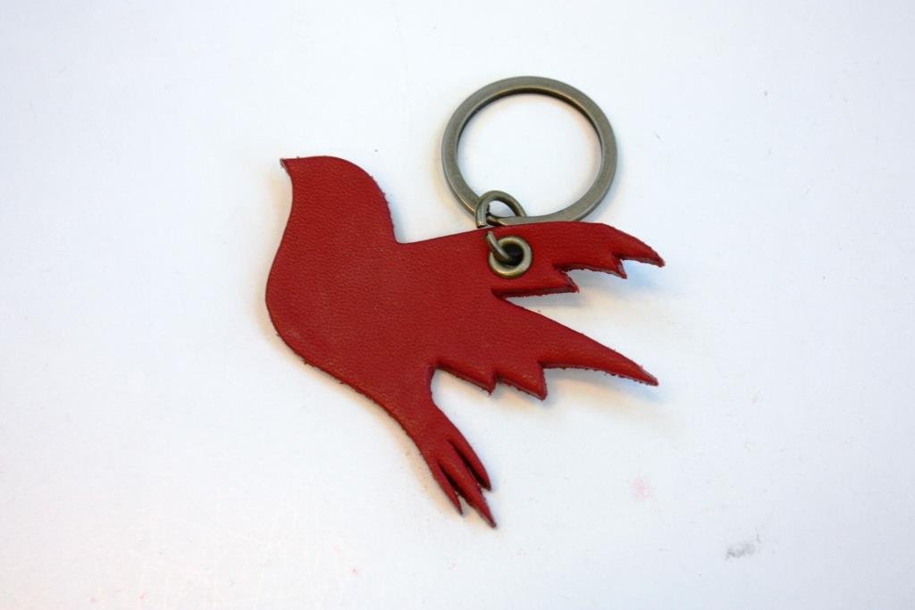 Leather Bird Keychain