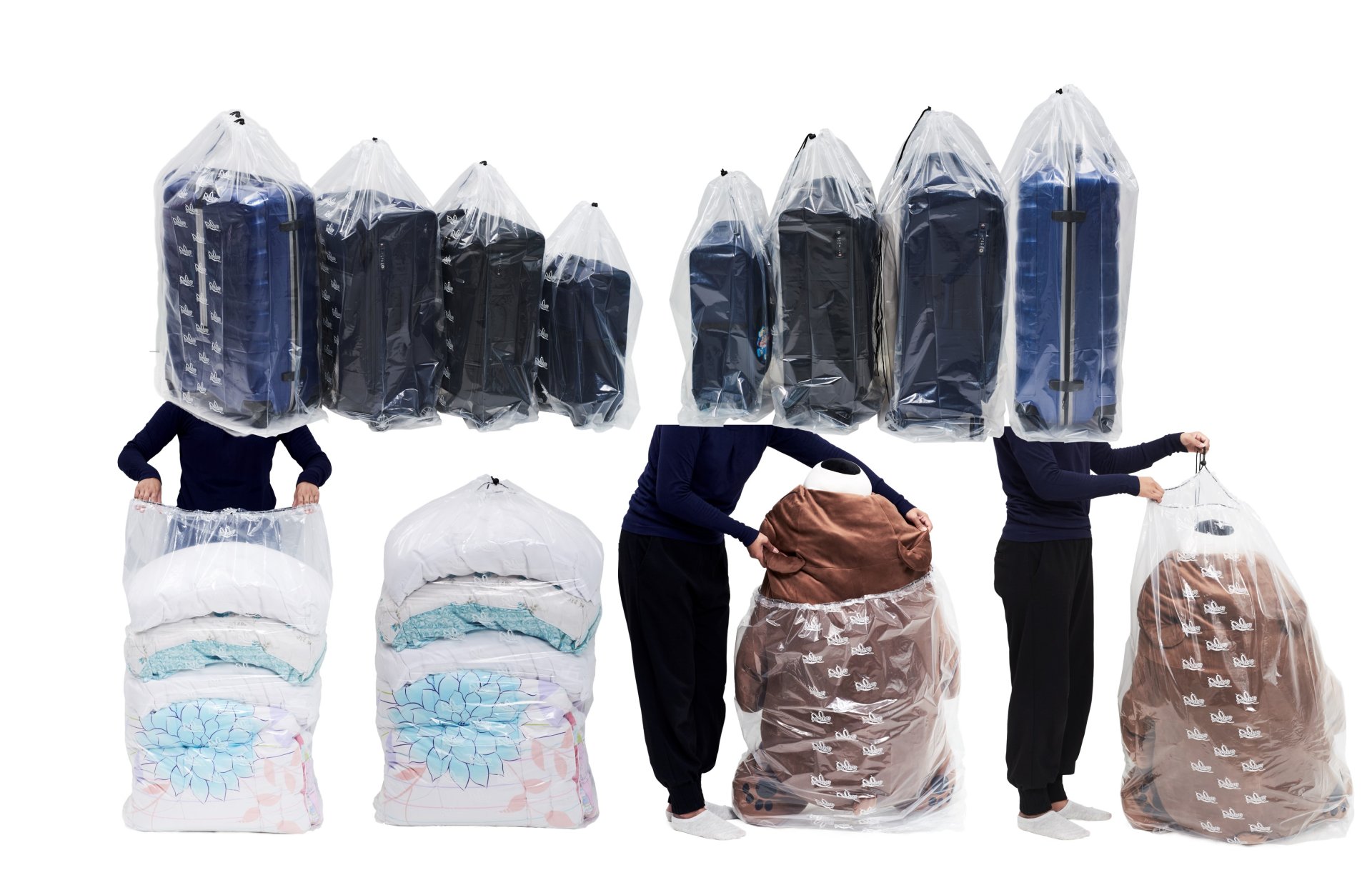 Dust Cover Big Plastic Drawstring Bags Multi-Purpose for Storage and  Keeping Luggage, Big Dolls, Blankets, Pillows, Suitcase Good for Household