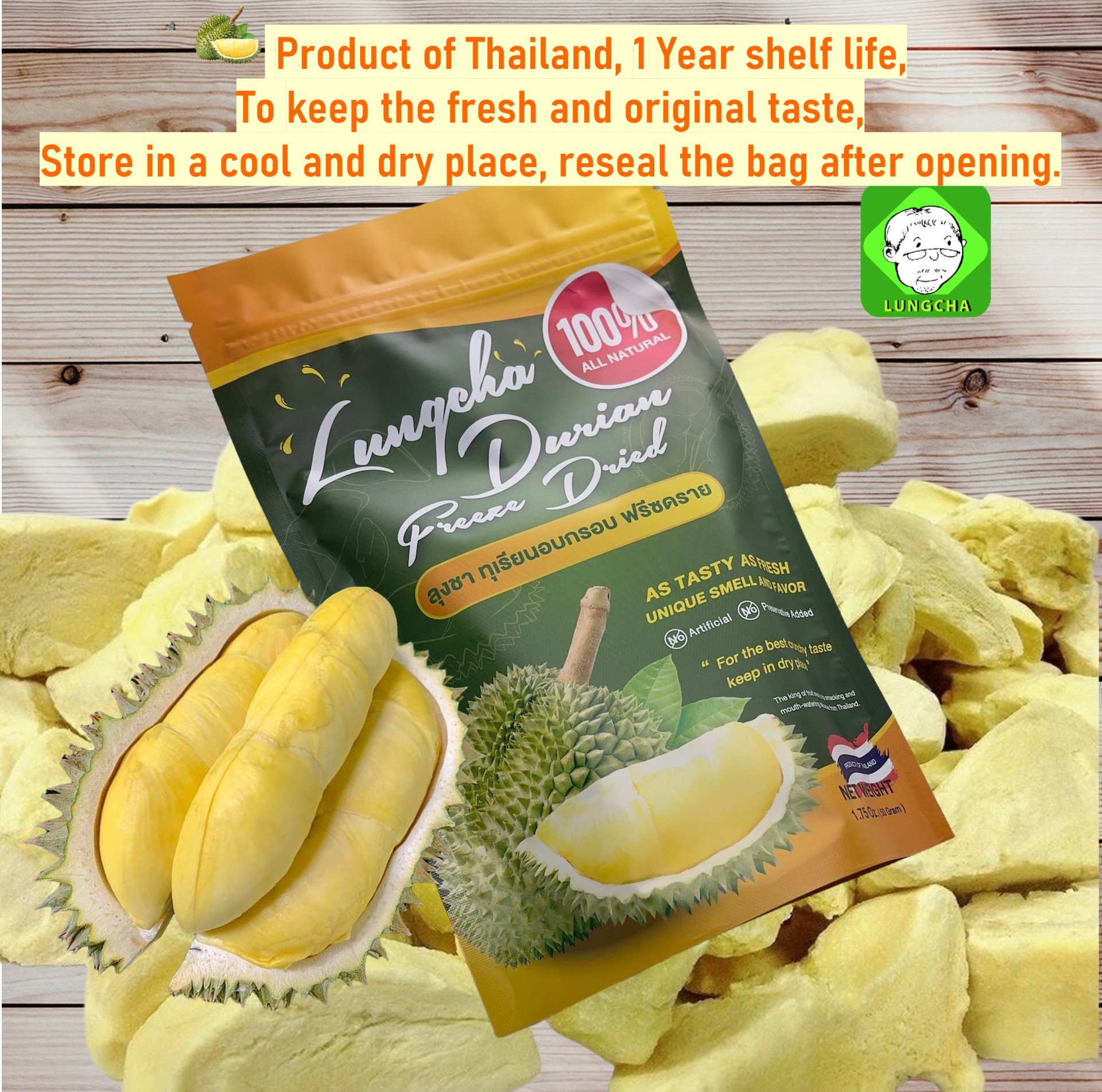 Durian King of Fruit Vacuum Freeze Dried Fresh Durian Monthong made