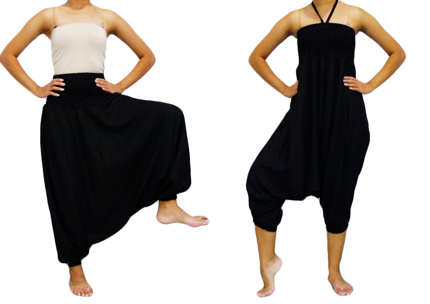 Yoga Massage Trousers Wrap Black 50 waist Thai Fisherman Pants