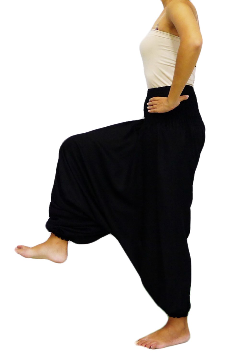 Yoga Massage Trousers Wrap Black 50 waist Thai Fisherman Pants