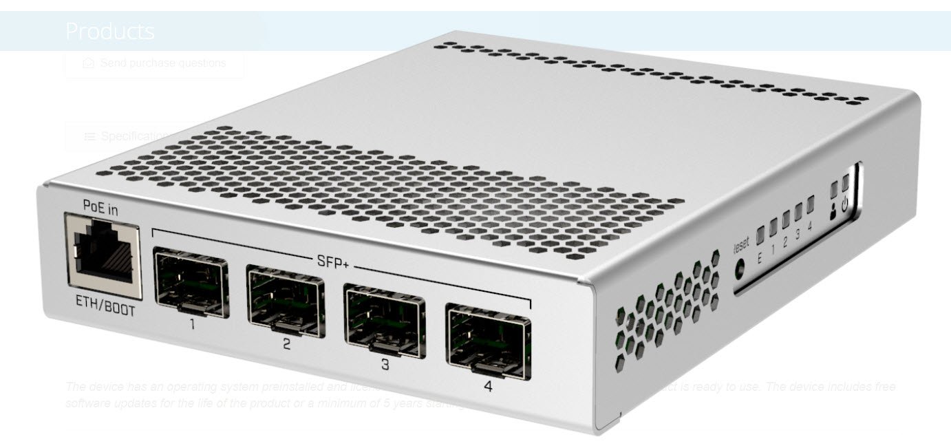 MikroTik CRS312-4C+8XG-RM 12-Port 10G RJ45 and 4-Port SFP+ Cloud Router  Switch L5