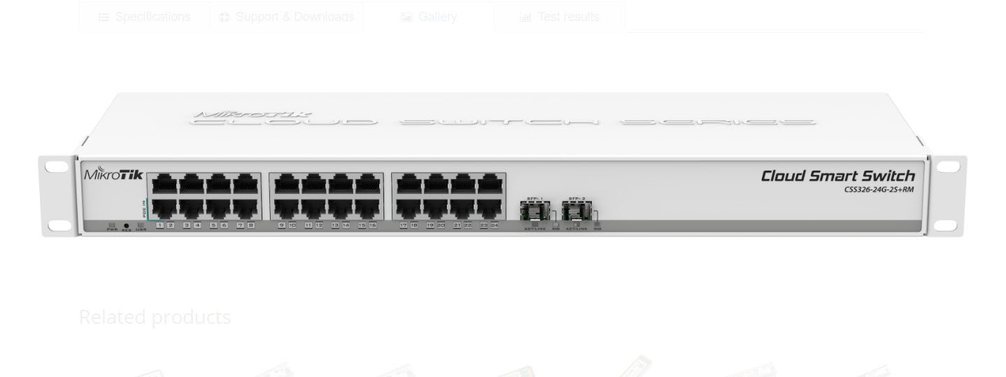 **CRS326-24G-2S+RM : Cloud Router Switch 24 Gigabit port switch with 2 x SFP+ ,Dual boot RouterOS L5 / SwitchOS