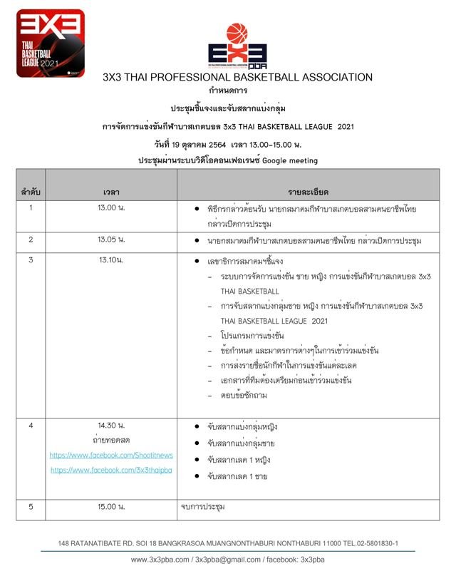 18 ทีม เตรียมลุ้นจับติ้ว 19 ต.ค. ลุยศึก 3x3 อาชีพ ครั้งแรกในไทย 18 ทีม เตรียมลุ้นจับติ้ว 19 ต.ค. ลุยศึก 3x3 อาชีพ ครั้งแรกในไทย