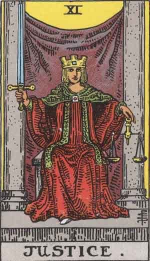 ความหมายของไพ่ "จัสติส" (JUSTICE)