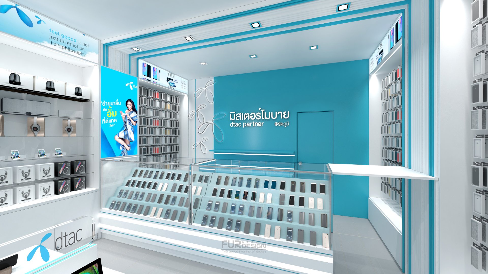 ออกแบบ ผลิต และติดตั้งร้าน : ร้าน Dtac Partner Shop by Mr.Mobile