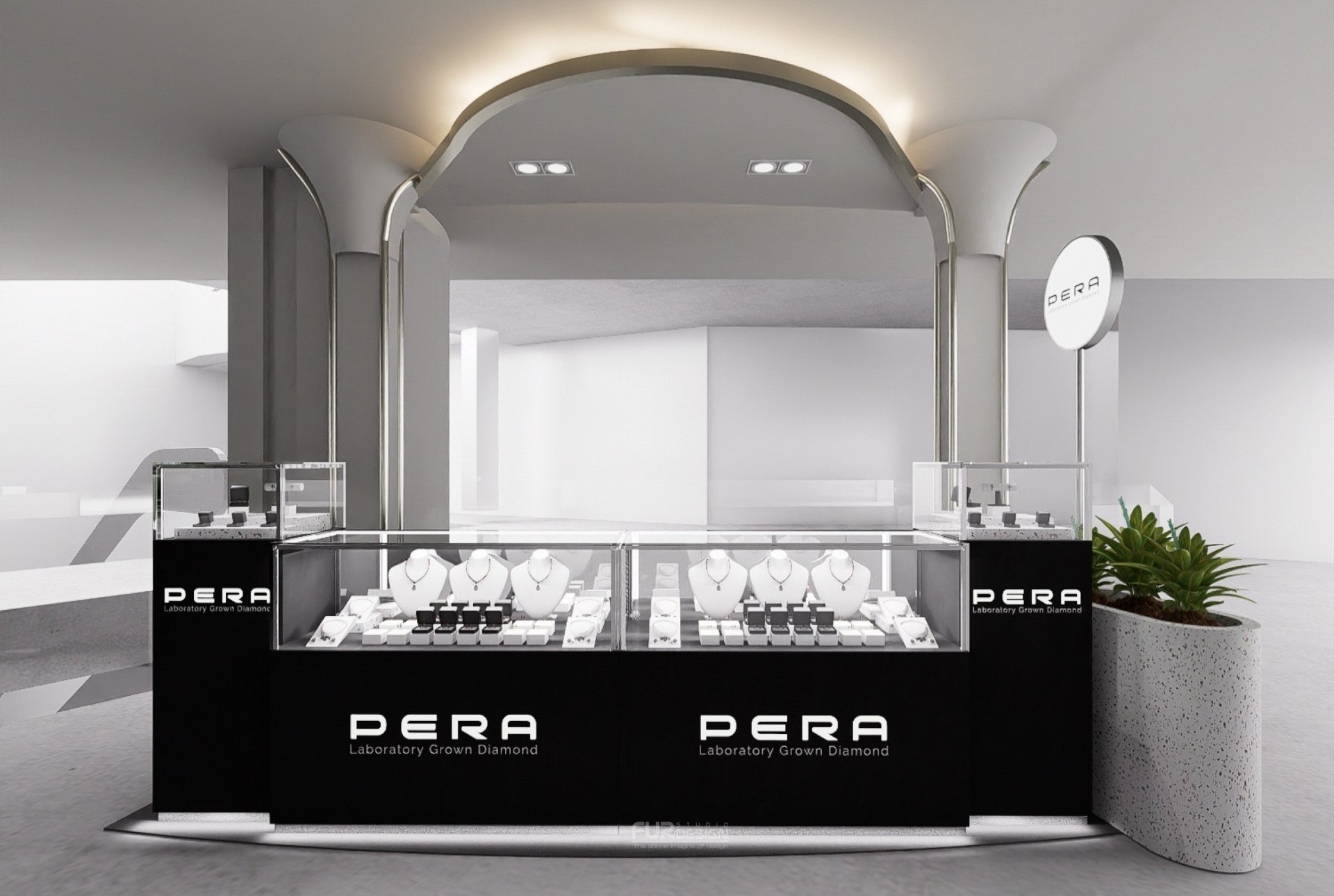 ออกแบบ ผลิต และติดตั้งร้าน : ร้าน PERA Laboratory Grown Diamond