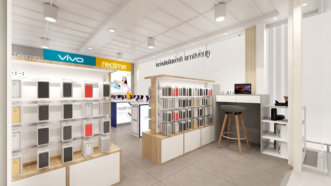 ออกแบบ ผลิต และติดตั้งร้าน : ร้าน P.A Telecom Shop โลตัส ศาลายา ...