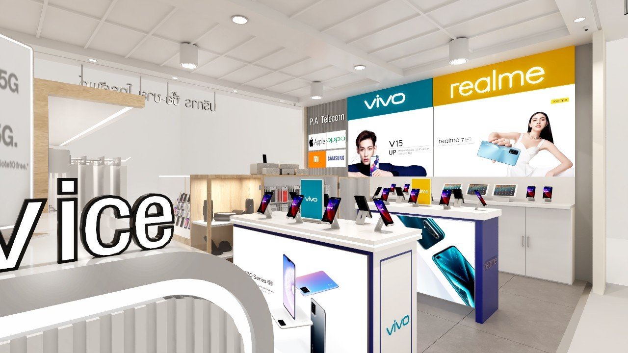 ออกแบบ ผลิต และติดตั้งร้าน : ร้าน P.A Telecom Shop โลตัส ศาลายา ...