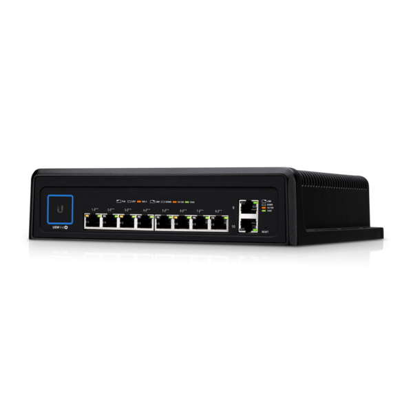 *USW‑Industrial : 10-Port Durable Switch with High-Power 802.3bt PoE++