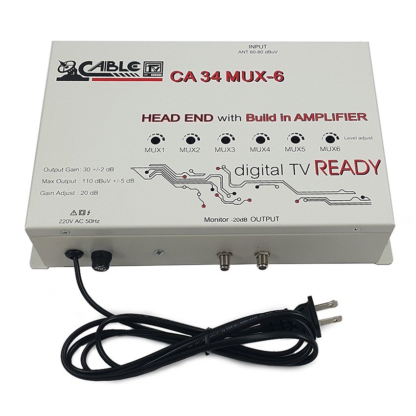 BOOSTER ขยายสัญญาณดิจิตอลทีวีความถี่ต่างจังหวัด ยี่ห้อ CABLE รุ่น CA 34 MUX-6 (สั่งพิเศษ 3-5 วัน)
